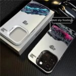 Phone Case For IPhone 16 15 14 Plus 13 12 11 Pro MAX 16E Snow Mountain Landscape Sunset Plating Matte Hard Phone Back Cover (New)