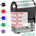 Personalized Stamp With Ink Customized Name Logo Signature Self Inking Stamps 5Ink Color for Business Office Date Rubber Stamper (New)