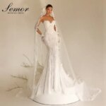 Semor Exquisite Lace Sweetheart Collar Wedding Dress 2026 Sleeveless Mermaid Applique Robe De Mariée with Glove Customized (New)