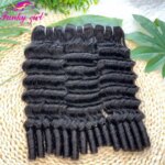 12A Loose Deep Wave Bundles With Spiral Curls End Brazilian Pixie Curls Bundles Deals Raw 100% Human Hair 3PCS Full Bundle Weave (New)