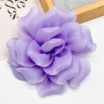 12cm shimmering multi-colored striped fabric with three-dimensional multi-layered small flower wedding dress applique (New)