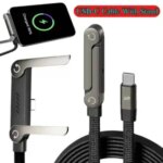 USB Type C Flat Charger Charging Cable C Kick Cable Stand With Invisible Support Foldable Phone Holder 240W Charge Wire Bracket Bangladesh (New)