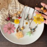 Ethnic Acrylic Dried Flower Wood Bead Necklace for Women Sweet Summer Tenchang Rope Knitted Sweater Chain (New)