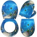 Unique U-shape Toilet Cover Colour Printing Toilet Seat Cover Thickened Toilet Cover Universal Slow Down Toilet Seat Cover (New)