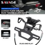 For YAMAHA MT-07 2025+ Foldable License Plate Holder MT07 Y-AMT Motorcycle Number Bracket Tail Tidy Fender Eliminator LED Light (New)