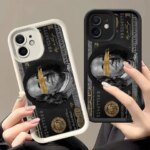 Black dollars Full-Coverage Banknote Design Silicone Case For iPhone 16 15 14 13 12 11 ProMax XSMax XR 7 8 Plus Shockproof Cover (New)