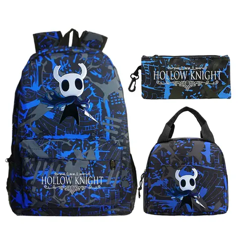 S7e296a9529d04347a1163afcd4dfeb619_480x480q75 3pcs Game Hollow Knight Backpack Lunch Bag Pencil Case Set Boy Girl Schoolbag Lightweight Travel Backpack Student Laptop Bookbag (New) - Image 1