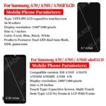 AMOLED Samsung Galaxy A70 LCD Display SM-A705F Touch Screen Digitizer Samsung A705 LCD A705U With Frame Replace Parts (New)