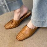 New Women Shoes Retro Luxury Genuine Leather Mueller Slippers for Woman Comfor Vacation Casual Shoe Designer Shoes Zapatos Mujer (New)