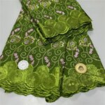 Swiss Voile Lace Fabric Dry Lace Embroidery African 100% Cotton Dubai Style 4L013101 5 Yard (New)
