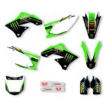 PowerZone Custom Team Graphics Backgrounds Decals Stickers Kit For Kawasaki KXF450 2009 1010 2011 KX450F Motorcycle Decals (New)