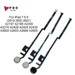 Home Button With Flex Cable Replacement iPad 5 6 7 8 9 2017 2018 2019 2020 2021 A2270 A2197 A1822 A1893 Home Button Key Flex (New)