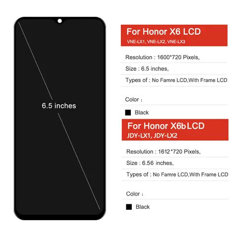 S7f71961983574e32aa96d9146b2c8bdff_480x480q75 NEW Display For Honor X6 VNE-LX1 LCD Display Touch Screen Digitizer For Honor X6b JDY-LX1 JDY-LX2 LCD Display Replacement Parts (New) - Image 1