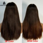300% Density Human Hair Wig 2x6 Transparent Lace Front Wig Highlight Ombre Double Drawn Bone Straight Human Hair Wig For Women (New)
