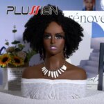 American African Mannequin Head With Shoulders Wig Display Head Stand Fashion Woman Manikin Heads With Makeup And Eyelash (New)