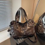 LEFTSIDE Vintage Brown Leather Shoulder Bag for Women Retro Crossbody Purse Female Handbags and Purses Chic Everyday Purse​ (New)