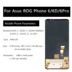 AMOLED OEM 678 Asus ROG Phone 6 Pro AI2201_D AI2201_C AI2201_F LCD Display Touch Screen Digitizer Assembly ROG6 LCD (New)