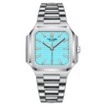 TEVISE Watch for Man Mechanical Movement Square Shape Case Stainless Steel Waterproof Fashion Top Brand Business Gift Clock (New)