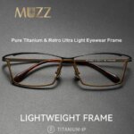 IP Pure Titanium Retro Glasses Frame Men Optical Myopia Prescription Eyeglasses 155MM Luxury Brand Ultra Light Hyperopia Eyewear (New)