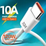 120W 10A Super Fast Charging Type C USB Cable Huawei Nova Honor Xiaomi Redmi POCO OPPO Realme iQOO USB C Quick Charger Cable (New)