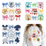 Trendy Girls Mirror Coquette Cartoon Friends Character Trip Holiday Iron on DTF Transfer Stickers Ready to Press for Sweatshirts (New)