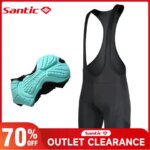 Santic Mens Cycling Bib Shorts Breathable Reflective Bicycle Half Pants Summer 4D Padded Mountain Road Bike Bicycle Sport Tights (New)
