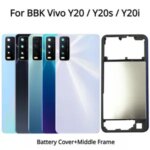 Back Cover BBK Vivo Y20 Y20s Y20i Battery Cover Middle Frame Rear Door Housing Case with Camera Lens Side Keys New Bangladesh (New)