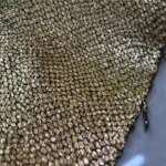 Design sense: Black woven bottom with gold snake pattern fabric DIY fabric for fashion jacket hot stamping (New)