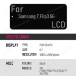 67'' TFT Display Samsung Z Flip3 5G SM-F711B F No Frame LCD Touch Screen Digitizer Assembly 100% Tested Replacement Parts (New)