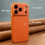 Luxury Solid Color Lychee Grain Leather Phone Case Shockproof Anti-Slip Protective Cover iPhone 17 Pro Max16 15 14 13 (New)