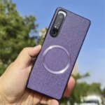 Shockproof Bumper Case Sony Xperia 1 VI 10Vi 10 5 1 V Iv 1 III Magnetic MagSafe Luxury Linen Pattern Silicone Back Cover (New)