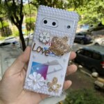 Bling Rhinestone Cute 3D Pearl Flower Soft TPU Phone Cover for Google Pixel 10 9 Pro XL 8 8A 7 7A 6 6A Case (New)