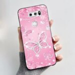 Printing Pattern Case LG V30  V30 Plus  V30s ThinQ  V35 ThinQ Soft Silicone Black Shell Cover Cute Flower Cartoon Casing (New)