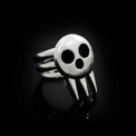 Anime Soul Eater Death the Kid Skull Cosplay Ring Metal Adjustable Rings Unisex Jewelry Halloween Accessories Props (New)