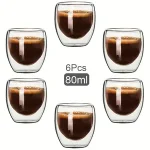 Double Wall Glass Cup Heat Insulation Transparent Handmade Tea Drink Cups MINI Whisky glasses Espresso Coffee Mug Bangladesh (New)