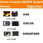 10pcs Power Button Volume On Off Switch iPhone 4 4S 5 5S 5C 6 6S 7 8 Plus X XR XS Max Micro Spring Piece Terminal Sticker (New)
