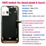 180daysWarranty GX OLED For iPhone 12 Pro Max Screen Replacement Display Digitizer Assembly Touch LCD Repair Kit Wholesale (New)