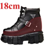 Genuine Leather Motorcycle Boots Shoes for Mens 18cm Elevator Boots Banquet Host Stage Bar Date Actor Leisure Increasing Shoes (New)