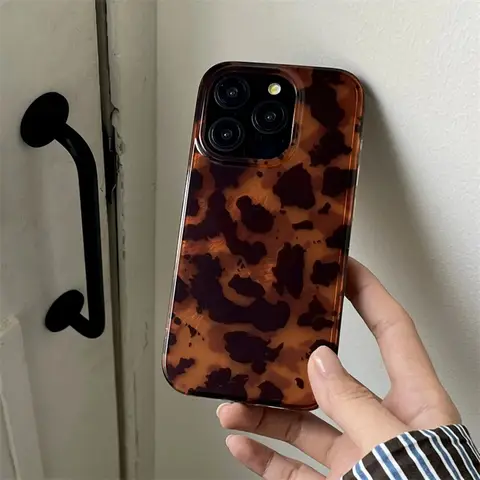 S872d86486df44d68b84409fa795e0709Y_480x480q75 Retro Amber Leopard Print Phone Case For iPhone 17 16 15 14 13 12 11 Pro Max Glossy Protective Cover Luxury Vintage Women Funda (New) - Image 1