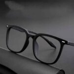 Anti-blue Light blocking glasses Man Sand Black Big Frame Optical Eyewear Artist High Grade Flat Mirror For Daily Necessary (New)