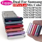 10pcs Dual Sim Tray Holder Samsung Galaxy S24 S22 S21 Plus S23 Ultra S10 S9 S8 Slot Nano Micro SD Holder Adapter Socket Part (New)