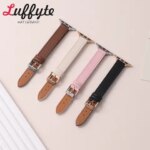 Fashion Leather Slim Strap For Apple Watch 1-11 Ultra SE 3 2 1 For IWatch Series 38/40/41/42/44/45/46/49mm Woman Bracelet (New)