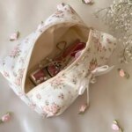 1Pcs Large Capacity Makeup Organizer Women Lace Bow Cosmetic Bag Travel Toiletry Bag Storage Bag Zipper Ruffles Pencil Case (New)