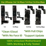 Authentic Mainboard iPhone 14 Pro Max 14 Plus Unlocked Motherboard With Face ID Clean iCloud Physics SIM Version Logic Board Bangladesh (New)