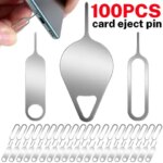 10-100PCS Metal Eject Sim Card Tray Open Pin Needle Key Tool Universal Phone iPhone 16 15 SamSung Xiaomi Apple IPad (New)
