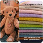 Warm Curly Plush Fabric Elastic By The Meter for Jacket Hoodie Dolls Handmade DIY Sewing Teddy Granular Cloth Soft Beige Yellow (New)