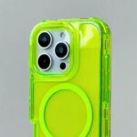 Neon Color Bumper Shockproof MagSafe Phone Case iPhone 16 16pro max 14 15 Pro 13 11 12 Wireless Charging Clear Armor Cover (New)