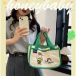 YOUMAI Snoopy Bento Bag Kawaii Girls cartoon Large Capacity Multifunctional Tote Bag Storage Bag Exquisite Gift (New)