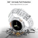 Transparent Case+Soft TPU Google Pixel Watch 2 B Accessories Sport Smartwatch Integrated wrist Bracelet Pixel Watch strap (New)