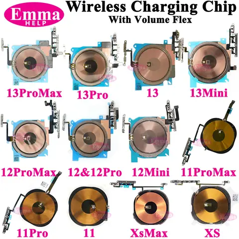 S8ac317cacb1440cab768b9e3e8893cf1O_480x480q75 1Pcs Wireless Charging Coil iPhone 11 12 13 Pro Max XS XR X +Volume Power Flex Audio Control Charger Antenna NFC Replacement (New) - Image 1